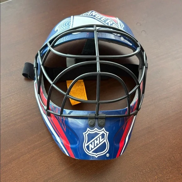 Like new! New York Rangers Kids Blue & Red Hockey Jersey and Mask - Picture 5 of 7